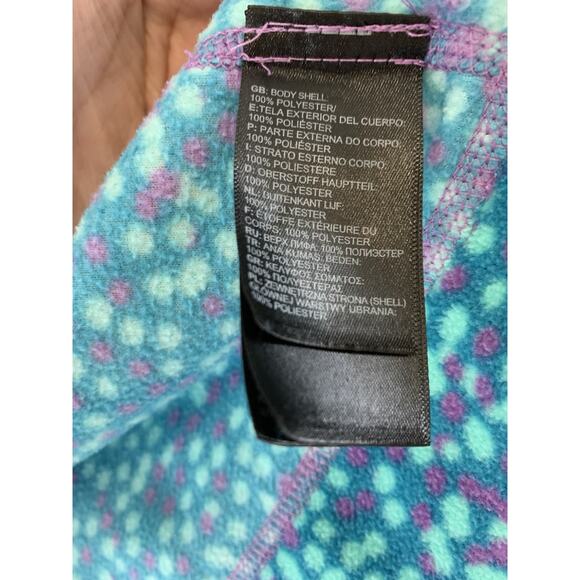 The North Face Toddler Girl Fleece Jacket Hooded Full Zip Polkadot Purple Size 3 - Picture 8 of 11